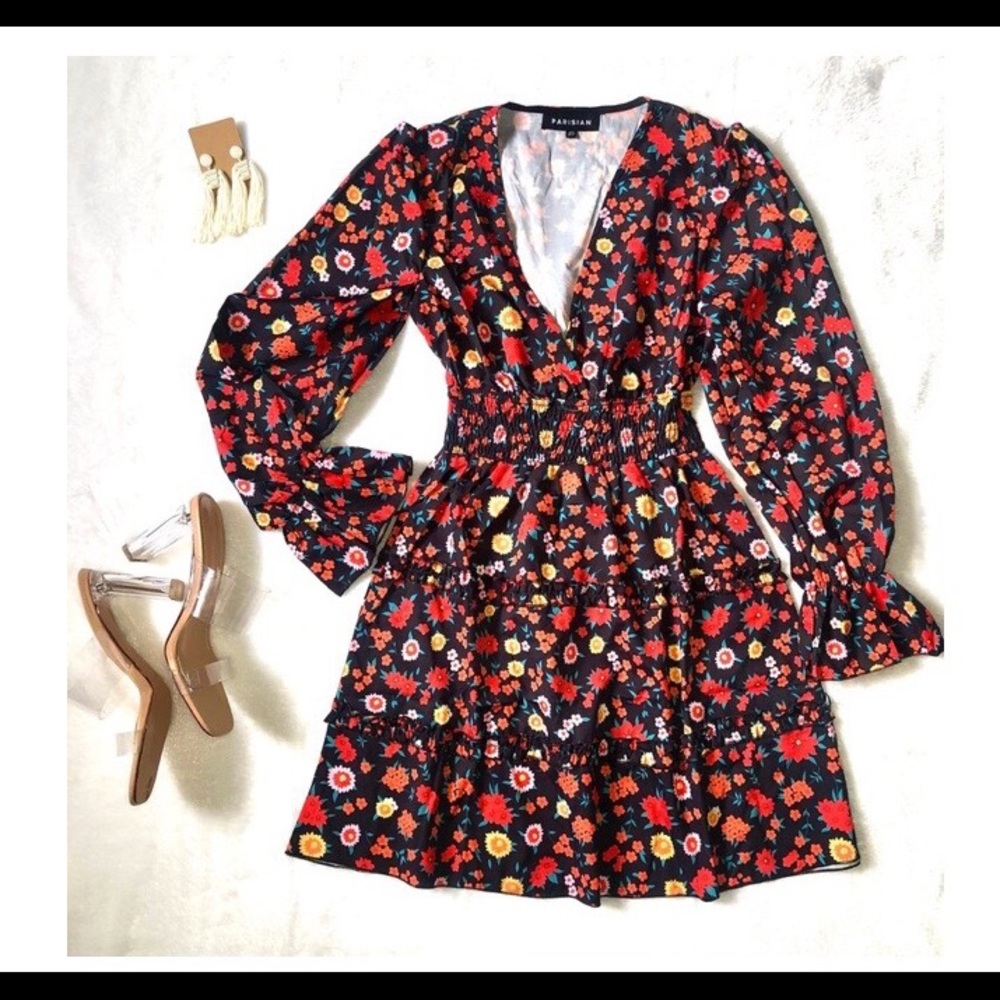 Fabiana Dress, black Floral